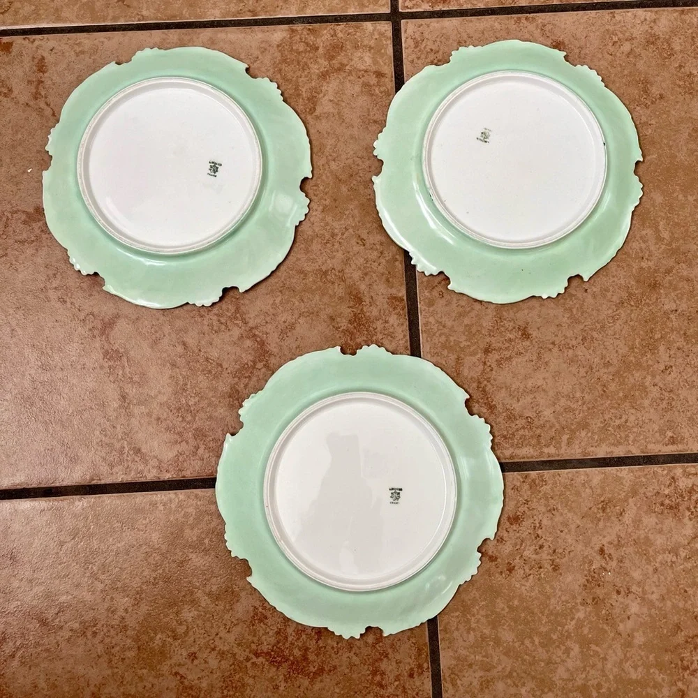 Vintage French Limoges Porcelain Monogrammed Plates 3